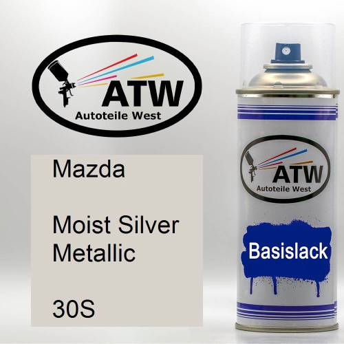 Mazda, Moist Silver Metallic, 30S: 400ml Sprühdose, von ATW Autoteile West.